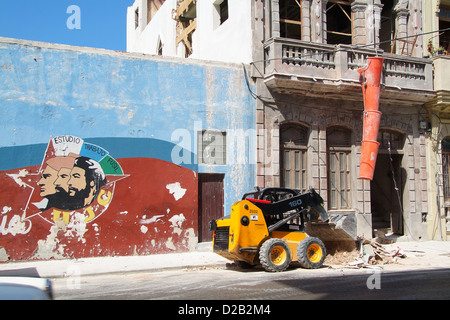 Havana, Cuba, the rotten character of the UJC, besides rehabilitation work in Centro Habana Stock Photo