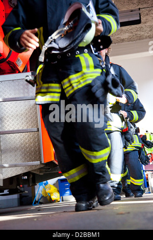 Kiel, Germany, the firefighters in action Stock Photo