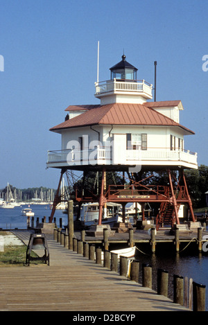 Maryland, Solomon’S Island, Drum Point Lighthouse. Stock Photo