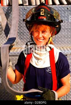 Portrait Of A Firefighter Stock Photo