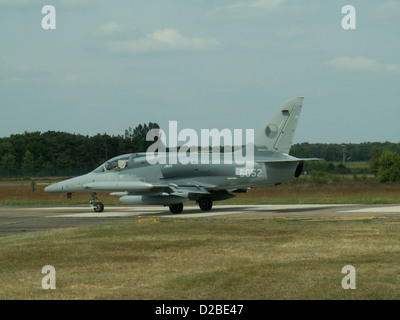 During Spotters Day at Kleine Brogel, the Czech Air Force showcases various aircraft, including the Albatros, a propeller-driven airplane. The event provides a unique opportunity for aviation enthusiasts to observe military aviation up close. Stock Photo