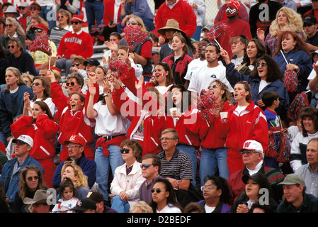 Colorado, Gunnison, Western State College. Fans In Bleachers At Sports Event. Stock Photo