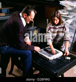 Colorado, Gunnison, Western State College. Lithography Demonstration. Stock Photo