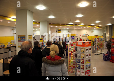 Berlin, Germany, queue at a branch of Postbank Stock Photo