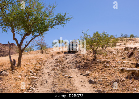 Landrover on safari in Namibia Africa Stock Photo