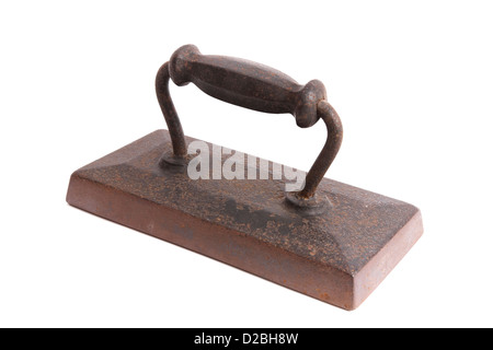 Old iron isolated on white background Stock Photo