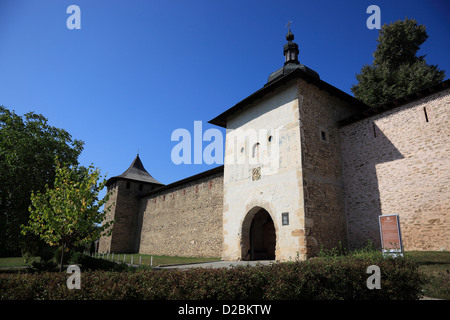 The monastery of Probota, near Dolhasca, Bucovina, Romania. The church of the holy St. Nicolae - an UNESCO World heritage. Stock Photo