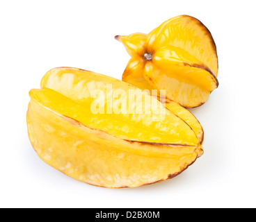 carambola two on white background Stock Photo