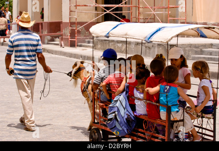 Local Children Celebrating With Goat Carriage Ride In Town Square In ...