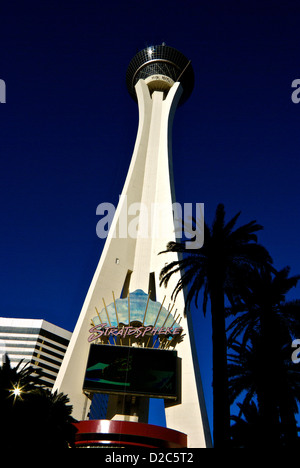 Stratosphere 1000-foot tower at resort hotel casino Las Vegas Stock Photo