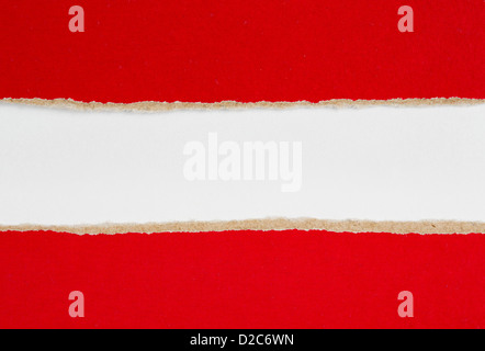 red riped paper over white Stock Photo