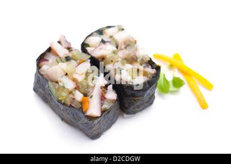 Japanese sushi over white background Stock Photo
