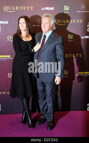 US actor and director Dustin Hoffman and his wife Lisa arrive for the premiere of his new movie 'Quartet' at Deutsche Oper in Berlin, Germany, 20 January 2013. Photo: STEPHANIE PILICK Stock Photo