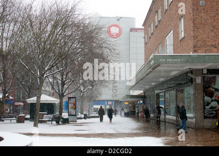 The Precinct in snowy weather, Coventry, UK Stock Photo