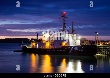 US Coast Gaurd cutter, Rockland, Maine, USA Stock Photo