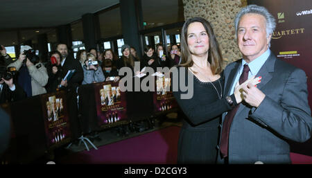 US actor and director Dustin Hoffman and his wife Lisa arrive for the premiere of his new movie 'Quartet' at Deutsche Oper in Berlin, Germany, 20 January 2013. Photo: STEPHANIE PILICK Stock Photo