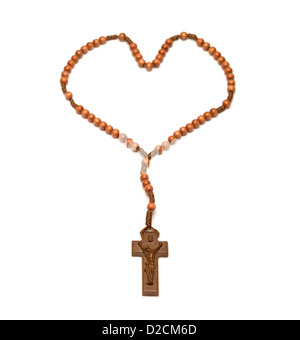 Crucifix necklace isolated on white background Stock Photo