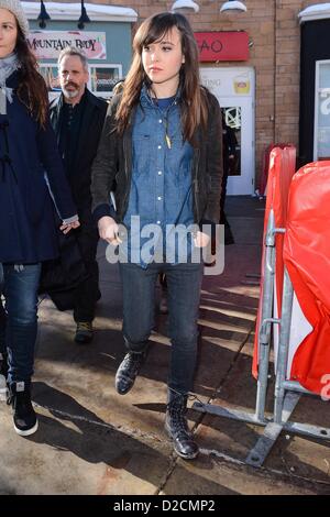 Ellen Page, leaves the Los Angeles Times portrait studio out and about for Celebrity Candids at Sundance Film Festival 2013 - SAT, , Park City, UT January 19, 2013. Photo By: Ray Tamarra/Everett Collection Stock Photo