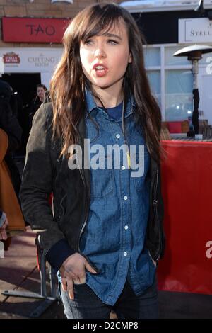 Ellen Page, leaves the Los Angeles Times portrait studio out and about for Celebrity Candids at Sundance Film Festival 2013 - SAT, , Park City, UT January 19, 2013. Photo By: Ray Tamarra/Everett Collection Stock Photo