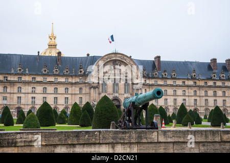 Cannon in front of Les Invalides, Paris, France. Stock Photo