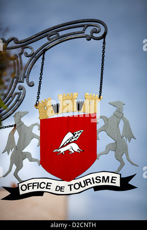 Vannes, France, the emblem of the city of Vannes at a tourist information Stock Photo