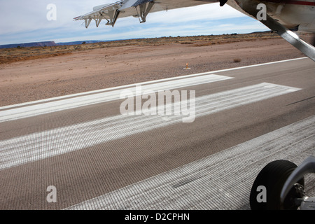 looking out of sightseeing tour aircraft window at Grand canyon west airport Arizona USA Stock Photo