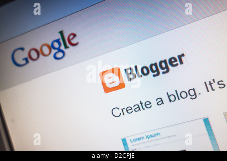 Blogger website displayed on a computer screen Stock Photo