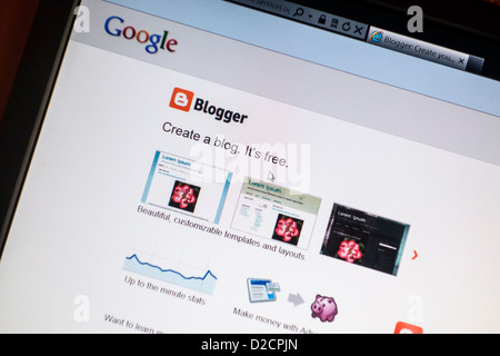 Blogger website displayed on a computer screen Stock Photo