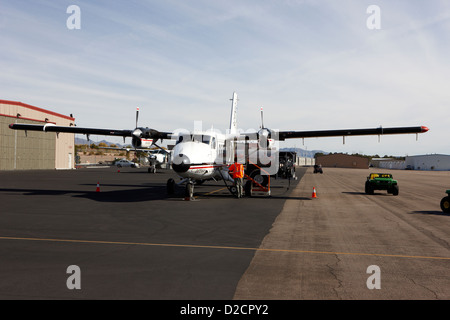 scenic airlines sightseeing vistaliner aircraft at boulder city airport terminal Nevada USA Stock Photo