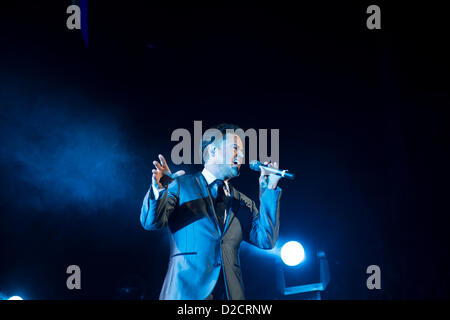 Donny Osmond live in concert at the O2 Arena, London at the start of his UK Tour with his sister, Marie, not shown here. Stock Photo