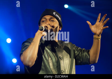 London, UK - 20 January 2013: Kendrick Lamar performs live at Hammersmith Apollo. Stock Photo