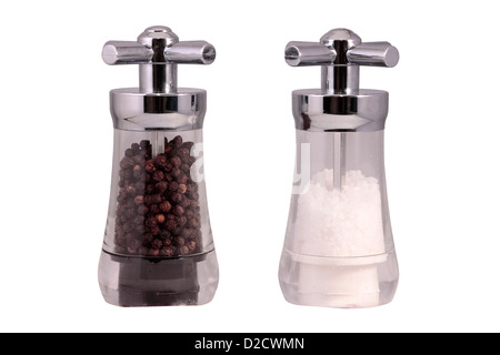 Salt and Pepper Mill isolated on white background Stock Photo