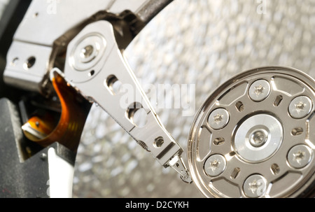 Computer Hard Disk with The Cover Removed Stock Photo