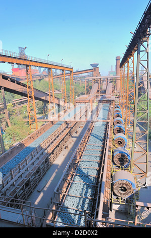 hot ore in steel plant Stock Photo