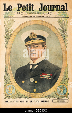 Le Petit Journal Illustrated Supplement (28-01-17): Front cover showing Admiral of the Fleet David Beatty (1871-1936) Stock Photo