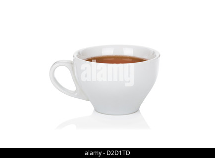 White ceramic cup of black tea isolated on white background Stock Photo