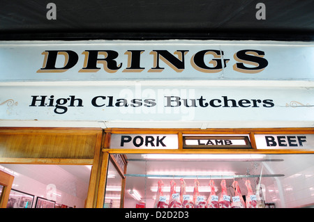 Exterior of Drings Butchers, Royal Hill, Greenwich, South London, London, England, UK Stock Photo