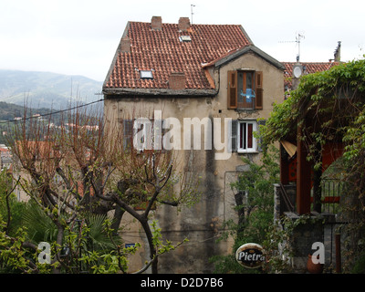 An old house in Corte on Corsica Stock Photo