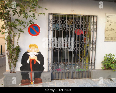 An interesting painting on a wall of a house Stock Photo