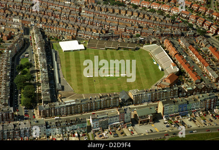 aerial view of Scarborough Cricket Club where the famous annual Scarborough Cricket Festival is held every year since 1863 Stock Photo