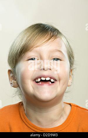 A young girl laughing joyously Stock Photo