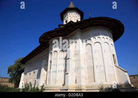 The monastery of Probota, near Dolhasca, Bucovina, Romania. The church of the holy St. Nicolae - an UNESCO World heritage. Stock Photo