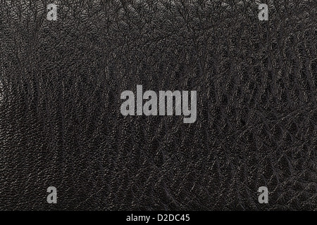 Close up photo of black leather in high resolution Stock Photo