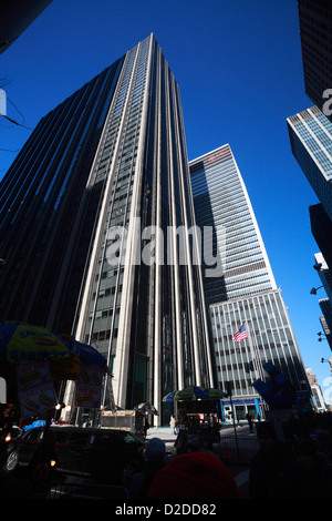 Manhattan skyscrapers, from street level. Stock Photo