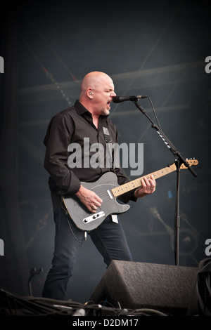 The Stranglers guitarist and vocalist BAZ WARNE on stage at V Festival, Essex Stock Photo