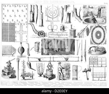 Vintage Agricultural and farming Equipment from the 19th Century Stock Photo