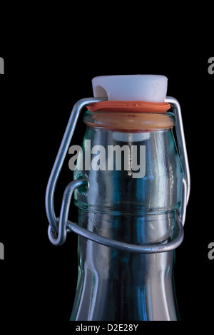 Wire Clip Top Bottle isolated on black background Stock Photo