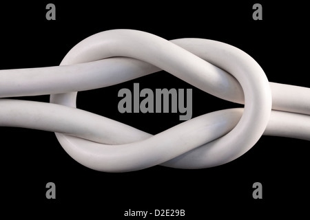 Reef Knot isolated on black background Stock Photo