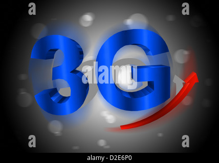 3G symbol with arrow Stock Photo