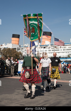 Grand Parade of Clans at the Queen Mary Scotsfest in Long Beach, CA Stock Photo